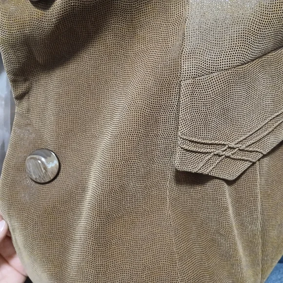 Vintage Brown Suede Trench Coat (L/XL) - Picture 6 of 9